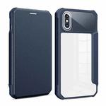 For iPhone XS Max Magnetic Flip Leather Phone Case(Blue)