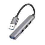 hoco HB26 USB to USB 3.0+USB 2.0*3 4 In 1 Converter Adapter(Tarnish)