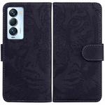 For Tecno Camon 18 Premier Tiger Embossing Pattern Horizontal Flip Leather Phone Case(Black)