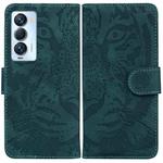 For Tecno Camon 18 Premier Tiger Embossing Pattern Horizontal Flip Leather Phone Case(Green)