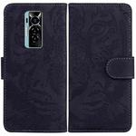 For Tecno Phantom X Tiger Embossing Pattern Horizontal Flip Leather Phone Case(Black)