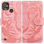 For Tecno Pop 5P Tiger Embossing Pattern Horizontal Flip Leather Phone Case(Pink)