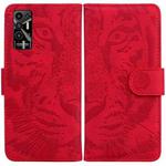 For Tecno Pova 2 Tiger Embossing Pattern Horizontal Flip Leather Phone Case(Red)