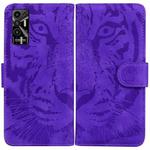 For Tecno Pova 2 Tiger Embossing Pattern Horizontal Flip Leather Phone Case(Purple)