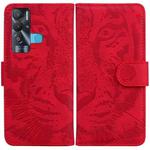 For Tecno Pova Neo LE6 Tiger Embossing Pattern Horizontal Flip Leather Phone Case(Red)