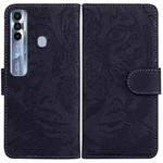 For Tecno Spark 7 Pro Tiger Embossing Pattern Horizontal Flip Leather Phone Case(Black)