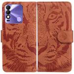 For Tecno Spark 8 / 8T Tiger Embossing Pattern Horizontal Flip Leather Phone Case(Brown)
