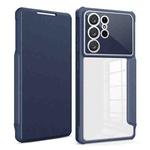 For Samsung Galaxy S21 Ultra 5G Magnetic Flip Leather Phone Case(Blue)