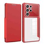 For Samsung Galaxy S21 Ultra 5G Magnetic Flip Leather Phone Case(Red)