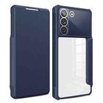 For Samsung Galaxy S22 5G Magnetic Flip Leather Phone Case(Blue)