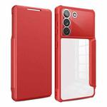 For Samsung Galaxy S22 5G Magnetic Flip Leather Phone Case(Red)