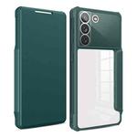 For Samsung Galaxy S22+ 5G Magnetic Flip Leather Phone Case(Dark Green)