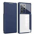 For Samsung Galaxy S22 Ultra 5G Magnetic Flip Leather Phone Case(Blue)