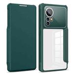 For Xiaomi 12 5G Magnetic Flip Leather Phone Case(Dark Green)