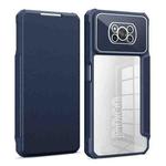 For Xiaomi Poco X3 Magnetic Flip Leather Phone Case(Blue)
