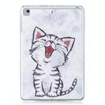 For iPad Mini 1 / 2 / 3 / 4 Colored Drawing Pattern TPU Case(Red Mouth Cat)