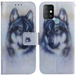 For Infinix Hot 10 X682 Coloured Drawing Leather Phone Case(White Wolf)