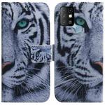 For Infinix Hot 10 X682 Coloured Drawing Leather Phone Case(Tiger)