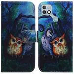 For Infinix Hot 10i / Smart 5 Pro X659B / PR652B / S658E Coloured Drawing Leather Phone Case(Oil Painting Owl)