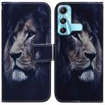 For Infinix Hot 11 X662 Coloured Drawing Leather Phone Case(Lion)