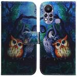 For Infinix Hot 11s X6812 Coloured Drawing Leather Phone Case(Oil Painting Owl)