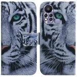 For Infinix Hot 11s X6812 Coloured Drawing Leather Phone Case(Tiger)