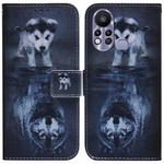 For Infinix Hot 11s X6812 Coloured Drawing Leather Phone Case(Wolf and Dog)