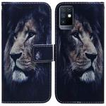 For Infinix Note 10 X693 Coloured Drawing Leather Phone Case(Lion)