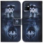 For Infinix Note 10 X693 Coloured Drawing Leather Phone Case(Wolf and Dog)