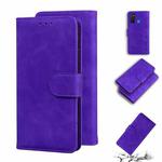 For Tecno Camon 15 Skin Feel Pure Color Flip Leather Phone Case(Purple)