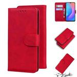 For Blackview A60 Pro Skin Feel Pure Color Flip Leather Phone Case(Red)