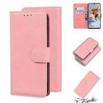 For Blackview A80 Skin Feel Pure Color Flip Leather Phone Case(Pink)