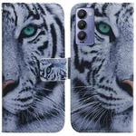 For Tecno Camon 18 / 18P Coloured Drawing Leather Phone Case(Tiger)