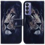 For Tecno Camon 18 / 18P Coloured Drawing Leather Phone Case(Lion)