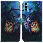 For Tecno Camon 18i Coloured Drawing Leather Phone Case(Oil Painting Owl)