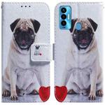 For Tecno Camon 18i Coloured Drawing Leather Phone Case(Pug)