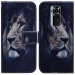 For Tecno Phantom X Coloured Drawing Leather Phone Case(Lion)
