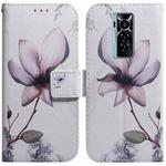 For Tecno Phantom X Coloured Drawing Leather Phone Case(Magnolia Flower)
