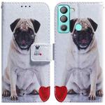 For Tecno Pop 5 LTE BD4 Coloured Drawing Leather Phone Case(Pug)