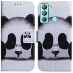 For Tecno Pop 5 LTE BD4 Coloured Drawing Leather Phone Case(Panda)