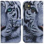 For Tecno Pop 5P Coloured Drawing Leather Phone Case(Tiger)