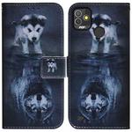 For Tecno Pop 5P Coloured Drawing Leather Phone Case(Wolf and Dog)