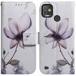 For Tecno Pop 5P Coloured Drawing Leather Phone Case(Magnolia Flower)