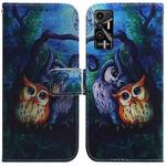 For Tecno Pova 2 Coloured Drawing Leather Phone Case(Oil Painting Owl)