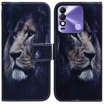 For Tecno Spark 8 / 8T Coloured Drawing Leather Phone Case(Lion)