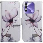 For Tecno Spark 8 / 8T Coloured Drawing Leather Phone Case(Magnolia Flower)