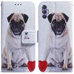 For Tecno Spark 8P Coloured Drawing Leather Phone Case(Pug)