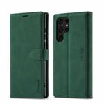 For Samsung Galaxy S22 Ultra 5G Forwenw F1 Series Matte Strong Magnetism Leather Phone Case(Green)