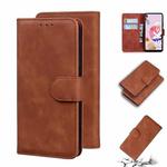 For LG K41S / K51S Skin Feel Pure Color Flip Leather Phone Case(Brown)