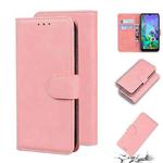 For LG K50 / Q60 Skin Feel Pure Color Flip Leather Phone Case(Pink)